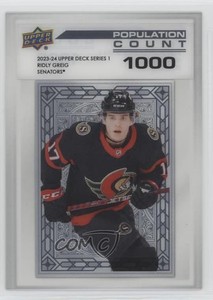 2023-24 Upper Deck Series 1 Population Count 1000 /1000 Ridly Greig Rookie RC