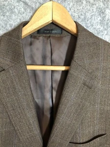 Lauren Ralph Lauren Blazer Men 42S Brown Herringbone Wool Sport Coat Jacket - Picture 1 of 13
