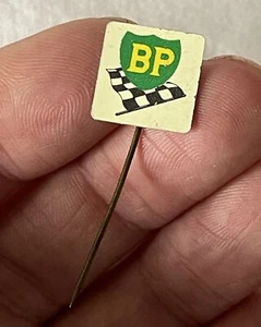 Vintage Weißblech BP Karierte Flagge Dutch Motor Fuel Petrol Öl Werbeabzeichen - Bild 1 von 5