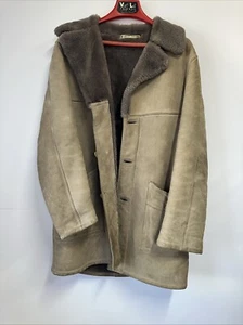 Vintage T.K. VERITABLE PEAU LAINE Leather Coat - Picture 1 of 10
