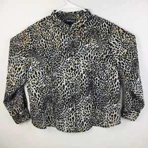 Camisa de malla manga larga con botones Style & Co para mujer talla 18W estampado animal guepardo - Imagen 1 de 9