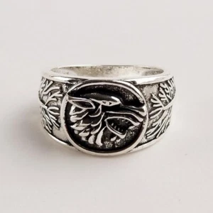 Wolf Ring Silver Color Sizes 8 & 12 Unisex Fashion Band Jewelry - Picture 1 of 4