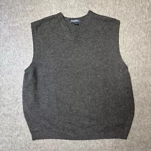 Vintage Gray Brooks Brothers 100% Lambswool Sweater Vest Men's XL Large Grey - Picture 1 of 3