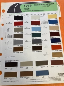 1979 AMERICAN MOTORS JEEP ETC AUTOMOTIVE DUPONT Exterior Paint Color Chips - Imagen 1 de 1