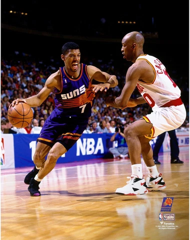 Kevin Johnson Suns Hardwood Classic UnSigned 94 WC Final Past Sam Cassell Photo Cover