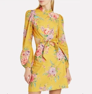 Zimmermann Dress ZINNIA BOW Sz 2 AU12 UK 12 US 8 IT 44 FR 40 Yellow RRP $595 - Picture 1 of 23
