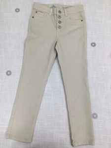 Thereabouts Girls High Rise Skinny Button Fly Tan Adjustable Waist Pants Sz 7 - Picture 1 of 9