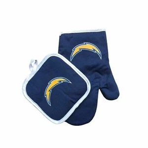 Football Los Angeles Chargers Oven Mitt & Pot Holder Set Tailgate BBQ Licensed  - Picture 1 of 1