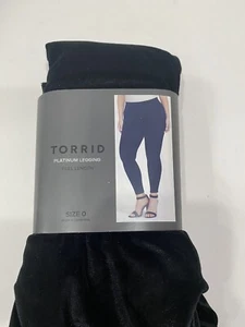 NWT TORRID Black Velvet Premium Leggings Size 0 0X 12/14 Full Length - Picture 1 of 2