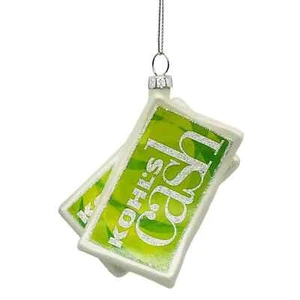 Kohl's Cash 3.5" Glass Christmas Ornament Tree St Nicholas Square Gift NEW - Picture 1 of 5