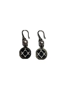 Висячие серьги с темным жемчугом Rebecca, черный круглый дизайн - Изображение 1 из 2