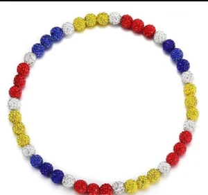 Baseball Bling Beaded Chain Necklace. Iced Out Collection! 20” Stretch Material - Picture 1 of 4