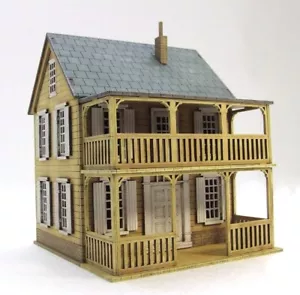 AWI ACW PLANTATION HOUSE+ PORCH+ BALCONY 28mm FULLY BUILT & PAINTED MDF BUILDING - Picture 1 of 4