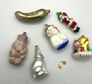 5 Vintage Christopher Radko Glass Christmas Ornaments Missing Tops Hangers +Tags - Picture 1 of 9