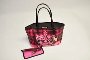 Brand New With Tag Black Red Plaid Juicy Couture Medium Tote - Picture 1 of 15