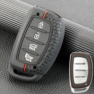 For Hyundai Tucson Sonata Ix45 Silicone 4-Button Car Remote Key Fob Cover Case - Foto 1 di 9