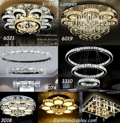 Beleuchtung LED Deckenleuchte Pendelleuchte Fernbedienung Kristall Lampe  A V3 - Bild 1 von 4