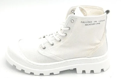 Felmini D056 Ankle Boot Laced Fabric White Cotton Sole C/Armoured D - Image 1 of 4