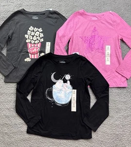 Cat & Jack Girl's Size Medium (8) Long Sleeve T-Shirt Lot of 3 - Picture 1 of 6