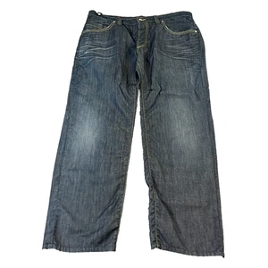 Pantalones de mezclilla Hugo Boss para hombre 38 30 * pierna recta ajuste cómodo azul lavado oscuro algodón HB83 - Imagen 1 de 12