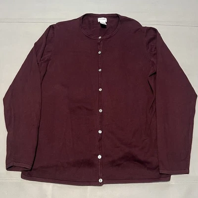 De Colección Liz Baker Granate Burgendy Cárdigan Suéter Abuela Y2K Preppy-XLT Alto-2366 Foto 1 de 4