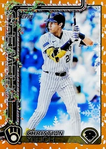 2025 Topps Holiday Gold Lights SP H25 Christian Yelich Milwaukee Brewers - Bild 1 von 2