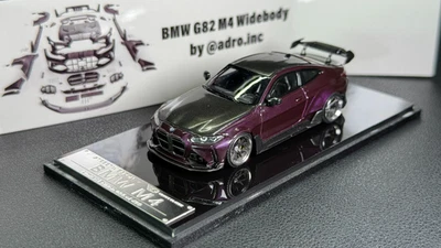 Modelo de carro de liga modificada SW 1:64 Beijing Exhibition HEC BMW G82 M4 corpo largo - Imagem 1 de 4