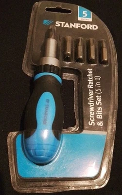 🪛SCREWDRIVER STANFORD, RATCHET (NEW).   5  In  1 Piece Handy Tool. Offers Acc. - Image 1 of 2