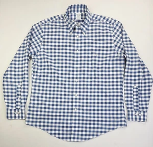 Brooks Brothers Regent Large Mens Non Iron Blue White Check Embroidered Logo... - Picture 1 of 10