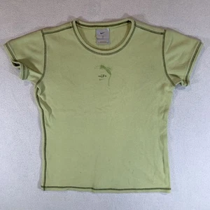 Nike Girls T Shirt Size Youth Large Green Nike Logo Stitched Outline - Picture 1 of 7