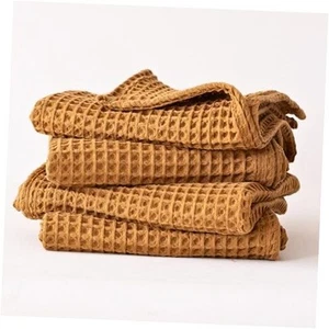Luxury Waffle Hand Towel Sets for Bathroom, Extra Set of 4 Hand Towels Caramel - Picture 1 of 7