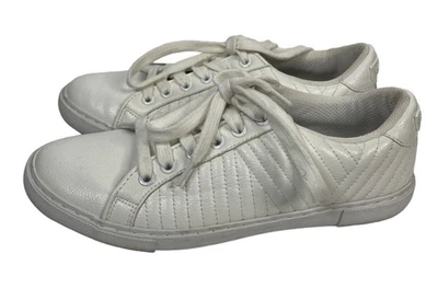Nautica Womens 8 White Faux Leather Sneakers Tennis Shoes Athletic Casual - Image 1 of 4