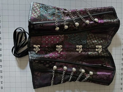 Corsé Bustier multicolor Steampunk con cordones Foto 1 de 2