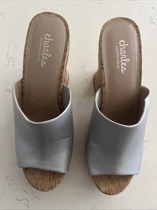Charles David woman Ditzy platform slip-on high heels Silver Size 10 - Picture 1 of 4