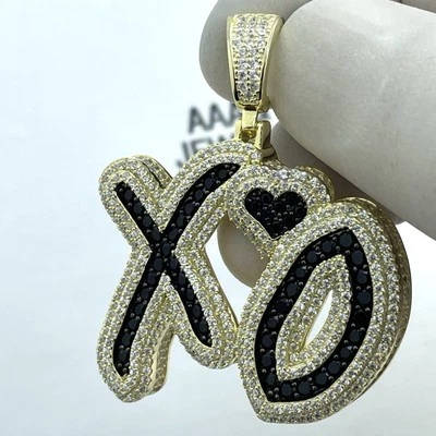 925 Solid Sterling silver Cubic Zirconia XO HEART Pendant - Image 1 of 4