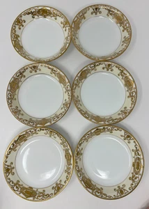 Noritake 175 Weihnachtskugel Japan 6er Set Obst Dessertschalen Gold Bodenstempel - Bild 1 von 3