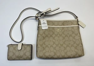 Coach Sig Zip File Cross Body With Matching Wallet New With Tag's - Picture 1 of 7