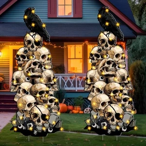 39" Halloween Decorations Outdoor Yard Signs with Stakes, 2Pcs Large 3-Tiered... - Picture 1 of 6