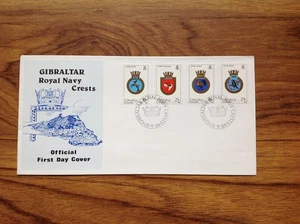 GIBRALTAR 1984 Royal Navy Crests/Ships Badges First Day Cover . Free UK Postage - Picture 1 of 3