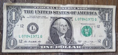 4th of July Holiday One 1 Dollar bill birthday note July 4, 1971 - Image 1 of 3