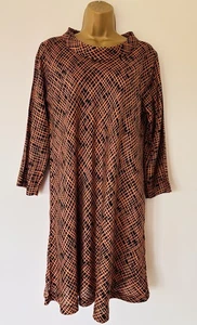 Masai Dress Oversize Relaxed Sz S Burnt Orange Black Excellent! - Picture 1 of 9