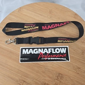 NUEVO Llavero Magnaflow Lanyard Porta Insignia Identificación Pegatina Rojo Amarillo Negro  - Imagen 1 de 4
