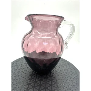 Vintage Hand Blown Purple Glass Pitcher 1940s - Picture 1 of 7