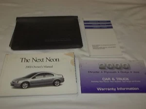 2000 DODGE NEON OWNER'S MANUAL 4/PC SET & BLACK CHRYSLER FACTORY CASE.FREE S - Foto 1 di 1