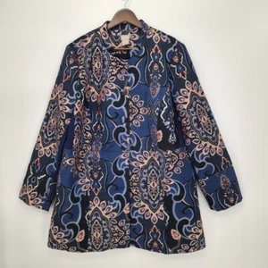 Chicos Mujer Elegante Chaqueta Jacquard Botón a Presión Metálica Talla 2 EE. UU. 12/14 - Imagen 1 de 4