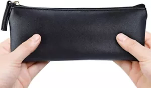 Federmäppchen schwarz Federtasche PU Leder Stift - Bild 1 von 4
