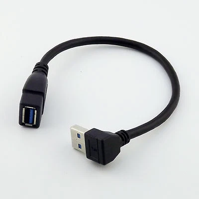 Up Angle 90 Degree USB 3.0 Type A Male to USB 3.0 A Female Extension Cable Cord - Image 1 of 4