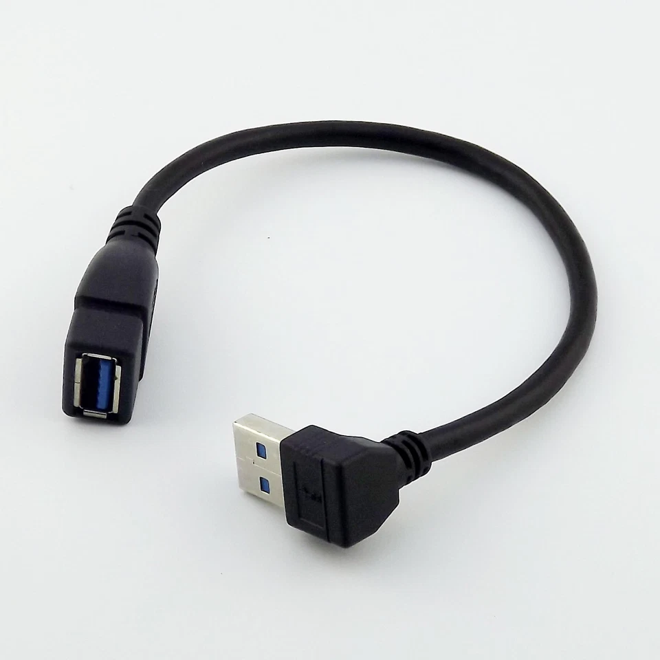 USB 3.0 Type A Female to USB 3.0 A Male Up Angled Data Extension Adapter Cable - Image 1 of 1