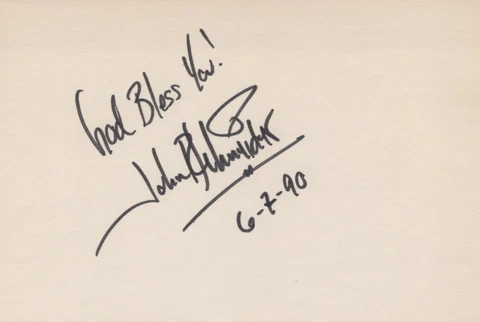 John Schneider signed 4x6 index card Cover