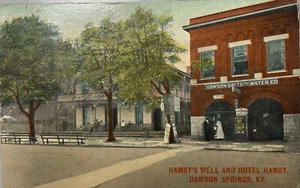 Vintage Hamby's Well and Hotel Hamby Postcard Dawson Springs Ky - Picture 1 of 5